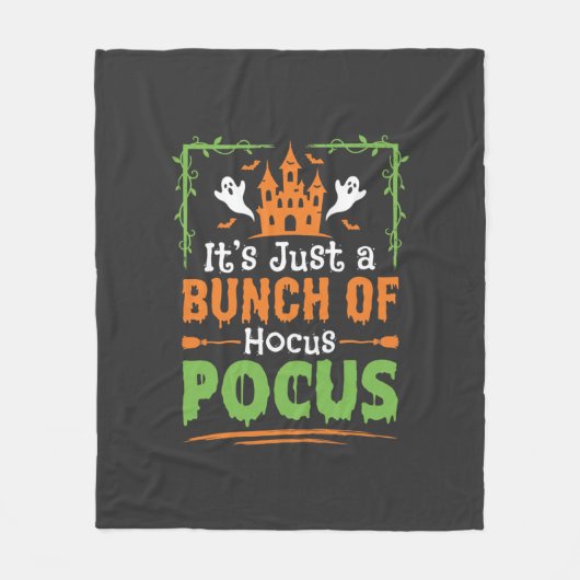 Halloween Bos Heksenketel Fleece Deken (Voorkant)