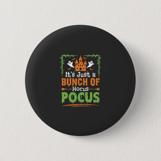 Halloween Bos Heksenketel Ronde Button 5,7 Cm (Voorkant)