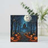 Halloween-bospad Kaart (Staand voorkant)