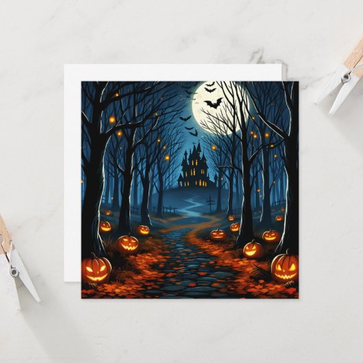 Halloween-bospad Kaart (Voorkant / Achterkant in situ)