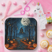 Halloween-bospad Papieren Bordje (Feest)