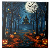 Halloween-bospad Tegeltje (Voorkant)