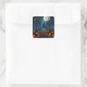 Halloween-bospad Vierkante Sticker (Tas)