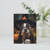 Halloween Boston Terrier Briefkaart (Staand voorkant)