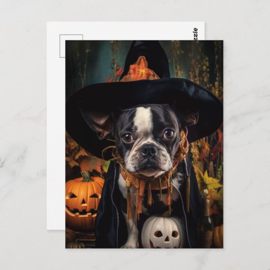 Halloween Boston Terrier Briefkaart (Voorkant / Achterkant)