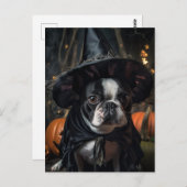 Halloween Boston Terrier Dog Briefkaart (Voorkant / Achterkant)