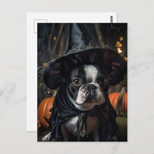 Halloween Boston Terrier Dog Briefkaart (Voorkant / Achterkant)