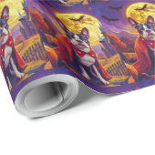 Halloween Boston Terrier Dog Pumpkins eng Cadeaupapier (Rol Hoek)