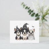 Halloween Boston Terrier Honden Briefkaart (Staand voorkant)