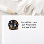 Halloween Boston Terrier Honden Etiket (Insitu)