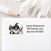 Halloween Boston Terrier Honden Etiket (Insitu)