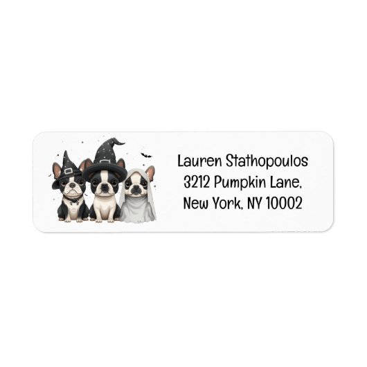Halloween Boston Terrier Honden Etiket (Voorkant)
