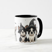 Halloween Boston Terrier Honden Mok (Voorkant rechts)
