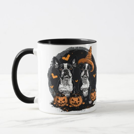 Halloween Boston Terrier Honden Mok (Links)