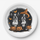Halloween Boston Terrier Honden Papieren Bordje (Voorkant)
