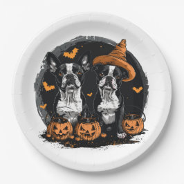 Halloween Boston Terrier Honden Papieren Bordje