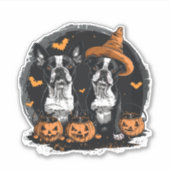 Halloween Boston Terrier Honden Sticker (Voorkant)