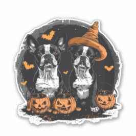Halloween Boston Terrier Honden Sticker