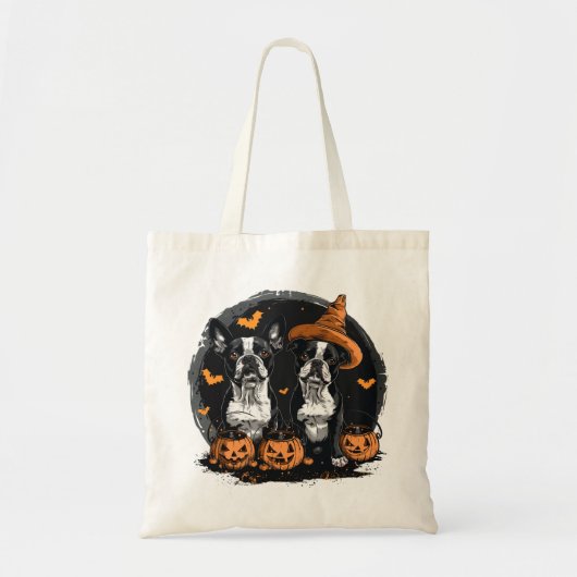 Halloween Boston Terrier Honden Tote Bag (Voorkant)