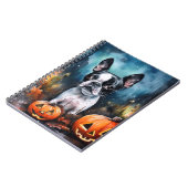Halloween Boston Terrier met pomkins Scary Notitieboek (Linkerzijde)
