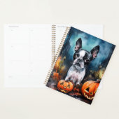 Halloween Boston Terrier met pomkins Scary Planner (Display)