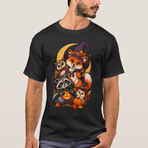 Halloween Bosvos Vos Wasbeer Uil T-Shirt