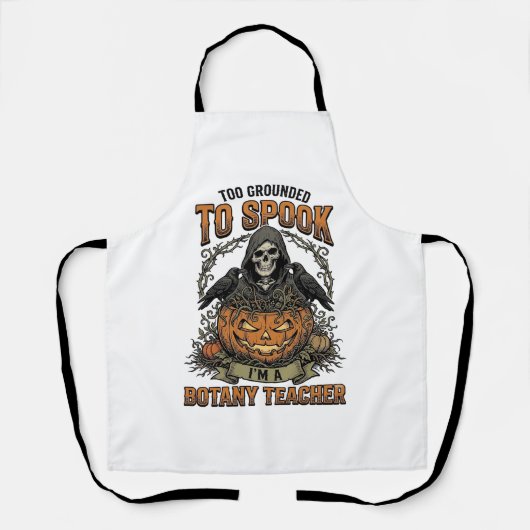 Halloween Botanical Leraar Vintage Gravure Pompoen Schort (Voorkant)