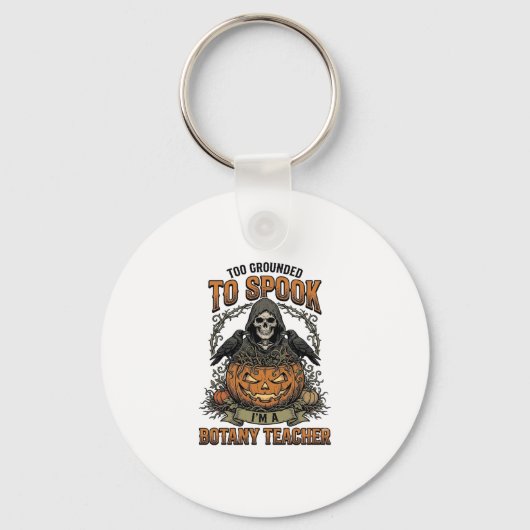 Halloween Botanical Leraar Vintage Gravure Pompoen Sleutelhanger (Voorkant)