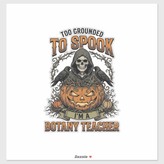 Halloween Botanical Leraar Vintage Gravure Pompoen Sticker (Vel)