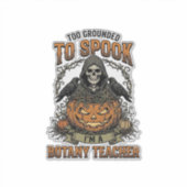 Halloween Botanical Leraar Vintage Gravure Pompoen Sticker (Voorkant)
