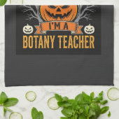 Halloween Botanieleraar Skelet Pompoen Ontwerp Theedoek (Gevouwen)