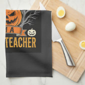 Halloween Botanieleraar Skelet Pompoen Ontwerp Theedoek (Quarter Fold)