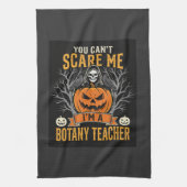 Halloween Botanieleraar Skelet Pompoen Ontwerp Theedoek (Verticaal)