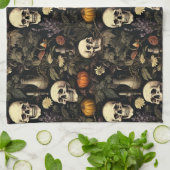 Halloween botanische schedels theedoek (Gevouwen)