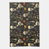 Halloween botanische schedels theedoek (Verticaal)