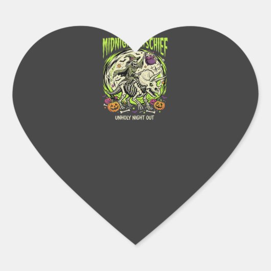 Halloween Botrijder Schelmenstreek Hart Sticker (Voorkant)