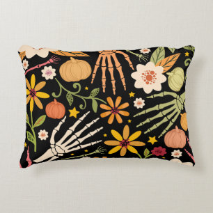 Halloween botten, bloemennaadloos patroon. accent kussen