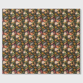 Halloween botten, bloemennaadloos patroon. cadeaupapier (Vlak)