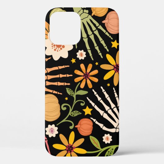 Halloween botten, bloemennaadloos patroon. Case-Mate iPhone case (Achterkant)