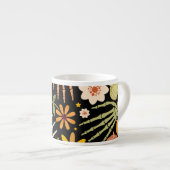 Halloween botten, bloemennaadloos patroon. espresso kop (Voorkant rechts)