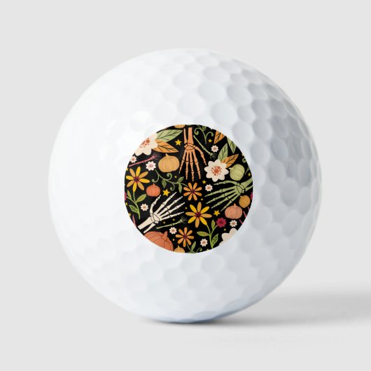 Halloween botten, bloemennaadloos patroon. golfballen (Voorkant)