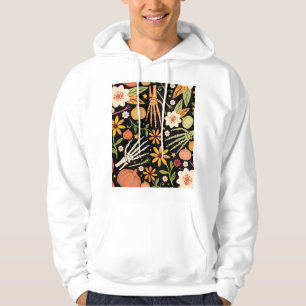 Halloween botten, bloemennaadloos patroon. hoodie