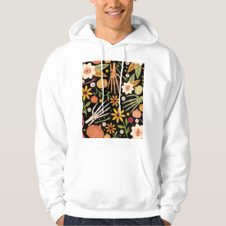 Halloween botten, bloemennaadloos patroon. hoodie