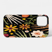 Halloween botten, bloemennaadloos patroon. iPhone hoesje (Achterkant horizontaal)