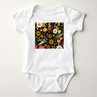 Halloween botten, bloemennaadloos patroon. romper