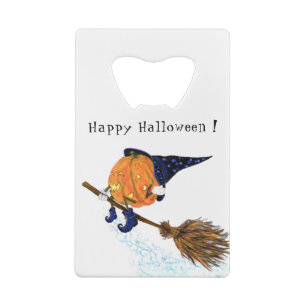 Halloween Bottle Opener Witch Pumpkin Flying Creditkaart Flessenopener
