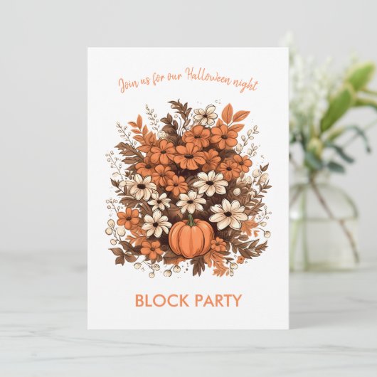 Halloween Bouquet Block Party Kaart (Staand voorkant)