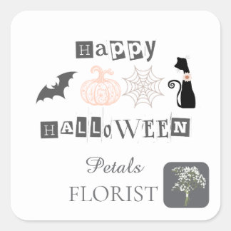 Halloween Boutique Bloemist Bedrijfsbranding  Vierkante Sticker
