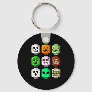 Halloween Bouwsteen Baksteen Hoofd Pompoen Geest Z Sleutelhanger