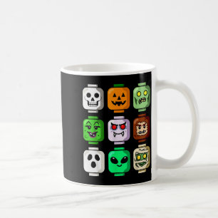 Halloween Bouwsteen Hoofd Pompoen Geest Zombie Koffiemok